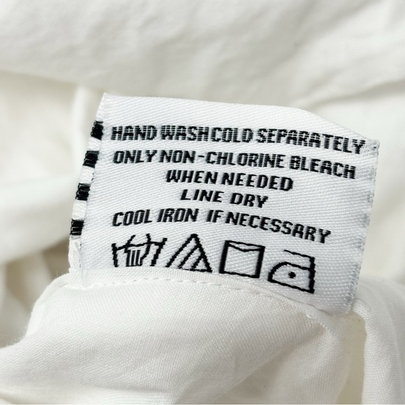 Q & A Women’s White Multi Embroidered Off The Shoulder Ruffle Dress Tie Neck M - Picture 7 of 8